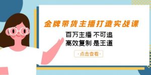金牌带货主播打造实战课：百万主播 不可追，高效复制 是王道（10节课）-网创源码