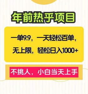 一单9.9，一天百单无上限，不挑人，小白当天上手，轻松日入1000+-网创源码