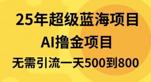 25年超级蓝海项目一天800+,半搬砖项目,不需要引流-网创源码