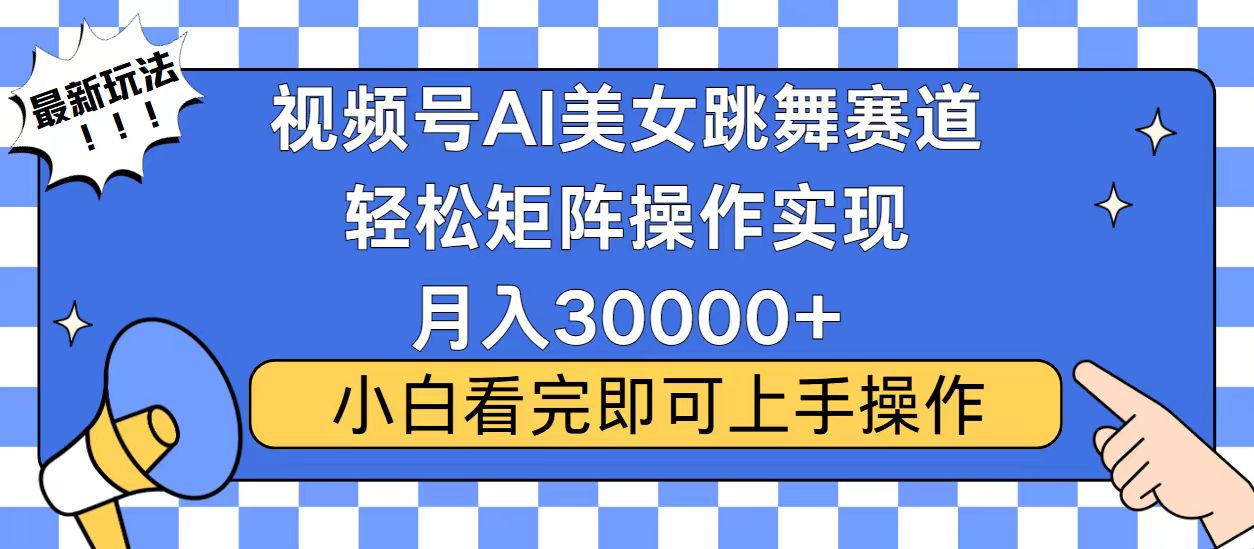 视频号蓝海赛道玩法，当天起号，拉爆流量收益，小白也能轻松月入30000+-网创源码