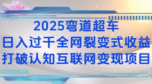 2025弯道超车日入过K全网裂变式收益打破认知互联网变现项目【揭秘】-网创源码