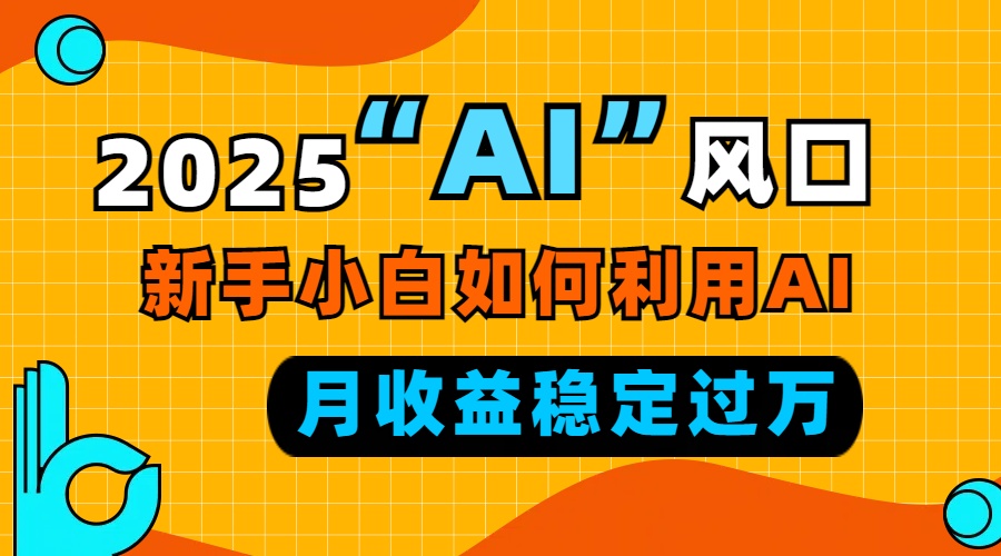 2025“ AI ”风口，新手小白如何利用ai，每月收益稳定过万-网创源码