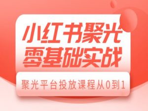 小红书聚光零基础实战,聚光平台投放课程从0到1-网创源码