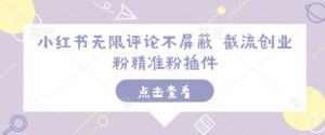 小红书无限评论不屏蔽 截流创业粉精准粉插件-网创源码