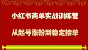 小红书商单实战训练营，从0到1教你如何变现，从起号涨粉到稳定接单，适合新手-网创源码