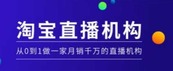 淘宝直播运营实操课【MCN机构】，从0到1做一家月销千万的直播机构-网创源码