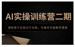 AI实操训练营二期,课程源于实践归于实践,可操作可复制可落地-网创源码