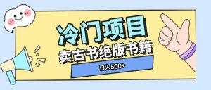冷门项目，卖古书古籍玩法单视频即可收入大几张【揭秘】-网创源码