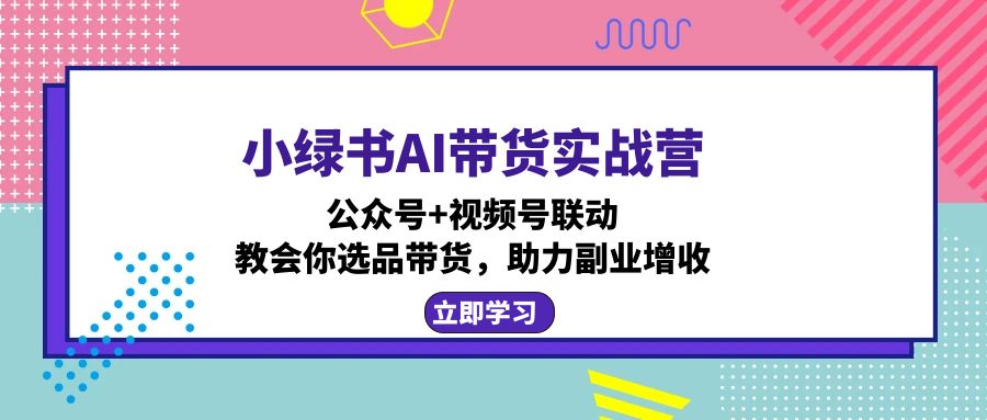 小绿书AI带货实战营：公众号+视频号联动，教会你选品带货，助力副业增收-网创源码