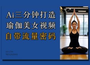 Ai3分钟打造瑜伽美女视频，自带流量密码-网创源码
