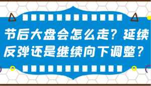 某公众号付费文章：节后大盘会怎么走？延续反弹还是继续向下调整？-网创源码
