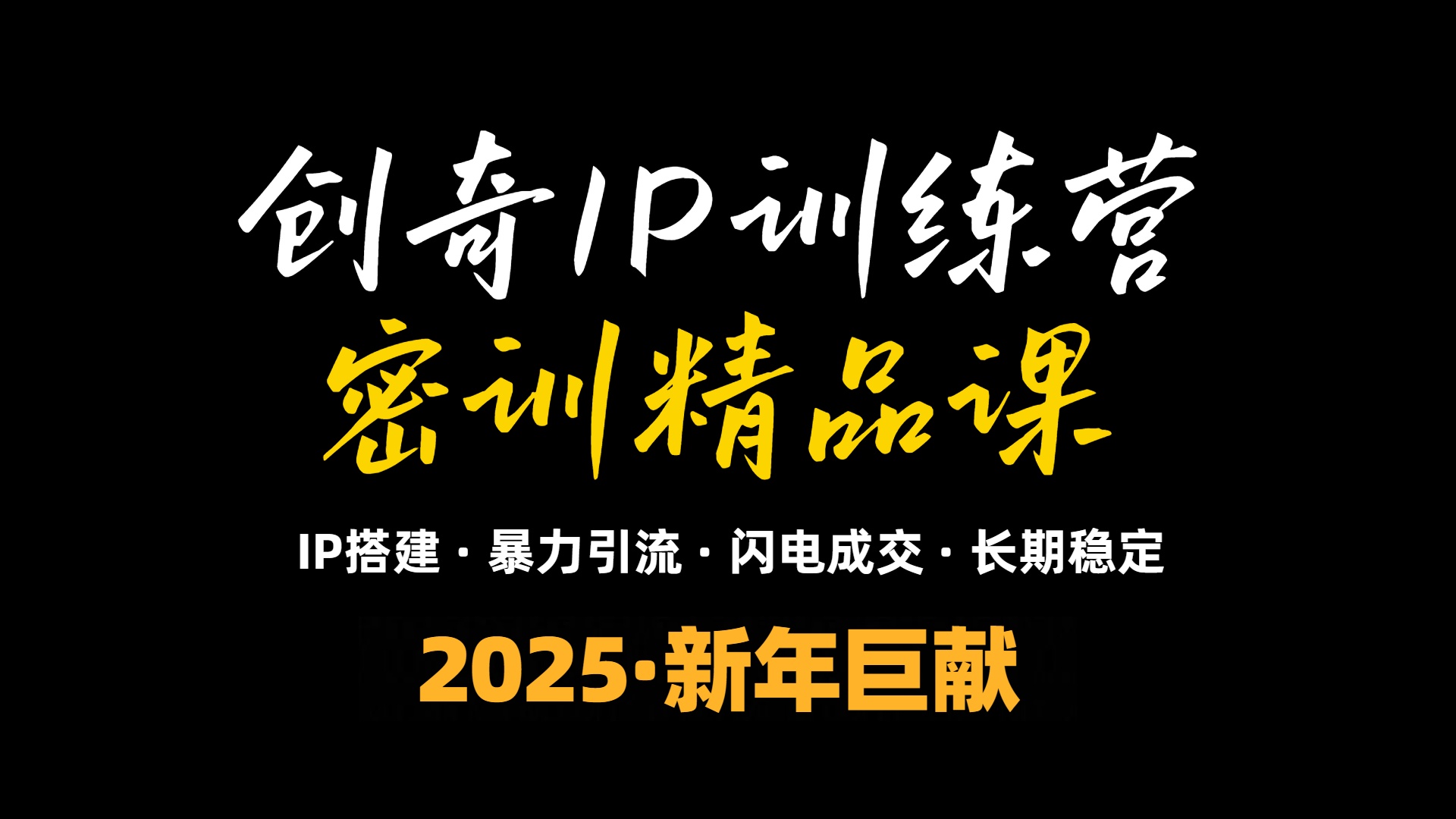 2025年“知识付费IP训练营”小白避坑年赚百万,暴力引流,闪电成交-网创源码