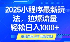 2025年小程序最新玩法，流量直接拉爆，单日稳定变现1000+-网创源码