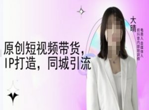 原创短视频带货，IP打造，同城引流-大晴自媒体教程-网创源码