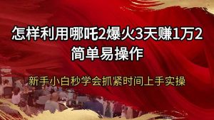 怎样利用哪吒2爆火3天赚1万2简单易操作新手小白秒学会抓紧时间上手实操-网创源码