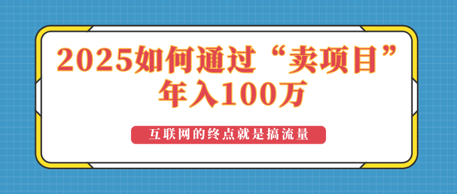 2025年如何通过“卖项目”实现100万收益：最具潜力的盈利模式解析-网创源码