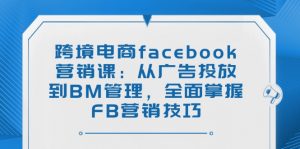 跨境电商facebook营销课：从广告投放到BM管理，全面掌握FB营销技巧-网创源码