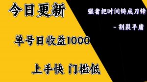 上手一天1000打底，正规项目，懒人勿扰-网创源码