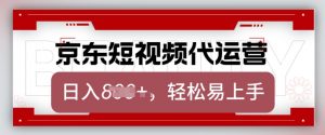 京东带货代运营,2025年翻身项目,只需上传视频,单月稳定变现8k【揭秘】-网创源码