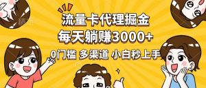 流量卡代理掘金，0门槛，每天躺赚3000+，多种推广渠道，新手小白轻松上手-网创源码