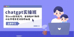 chatgpt实战班,学Excel高效技巧,自动化PPT制作,小红书爆款笔记创作秘籍-网创源码