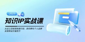 知识IP实战课，从设立目标到快速行动，助你孵化个人品牌，实现商业价值百万-网创源码