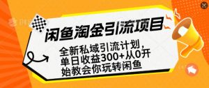 闲鱼淘金私域引流计划,从0开始玩转闲鱼,副业也可以挣到全职的工资-网创源码