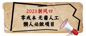 2025新风口，懒人必做项目，零成本无需人工，轻松上手无门槛-网创源码