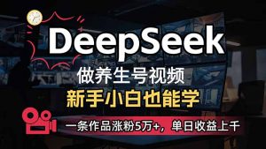 小白用DeepSeek做养生号,一条作品涨粉5万+,单日收益上千-网创源码