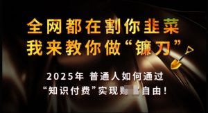 知识付费如何做到月入过W+，2025我来教你做“镰刀”【揭秘】-网创源码