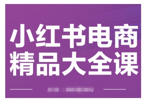 小红书电商精品大全课，快速掌握小红书运营技巧，实现精准引流与爆单目标，轻松玩转小红书电商(更新2月)-网创源码