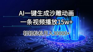 AI一键生成沙雕动画一条视频播放15Wt轻轻松松月入30000+-网创源码