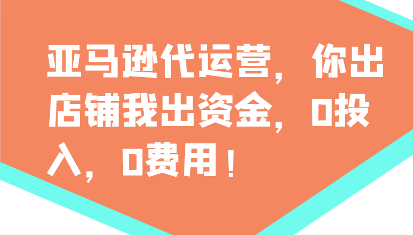 亚马逊代运营，你出店铺我出资金，0投入，0费用，无责任每天300分红，赢亏我承担-网创源码