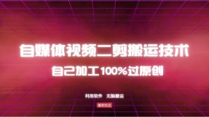 详细教你自媒体视频二剪搬运技术，自己加工100%过原创，无脑搬运-网创源码