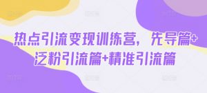 热点引流变现训练营,先导篇+泛粉引流篇+精准引流篇-网创源码