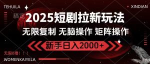 2025短剧拉新玩法,无需注册登录,无限0撸,无脑批量操作日入2000+-网创源码