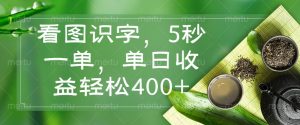 看图识字，5秒一单，单日收益轻松400+-网创源码