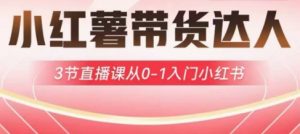 小红薯达人带货启航计划，3节直播课从0-1入门小红书-网创源码