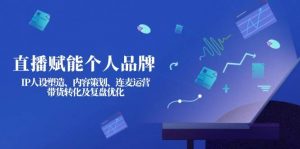 直播赋能个人品牌：IP人设塑造、内容策划、连麦运营、带货转化及复盘优化-网创源码
