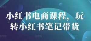 小红书电商课程，玩转小红书笔记带货-网创源码