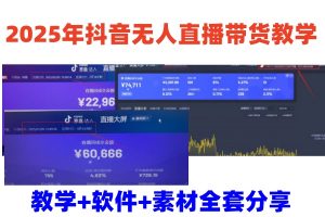 2025年抖音无人直播带货教学,从0到1全程干货快速撸金-网创源码
