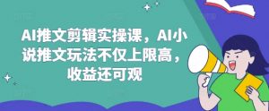 AI推文剪辑实操课,AI小说推文玩法不仅上限高,收益还可观-网创源码
