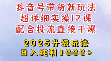 2025全新升级抖音带货玩法,一天纯利四位数,从剪辑到选品再到发布投流,超详细玩法揭秘-网创源码