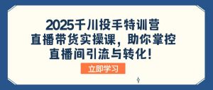 2025千川投手特训营:直播带货实操课,助你掌控直播间引流与转化!-网创源码