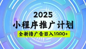 2025微信小程序推广计划，撸广告玩法，日均5张，稳定简单【揭秘】-网创源码