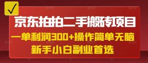 京东拍拍二手搬砖项目，一单纯利润3张，操作简单，小白兼职副业首选-网创源码