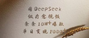 用DeepSeek做疗愈视频，条条10W+爆款，单日变现多张-网创源码