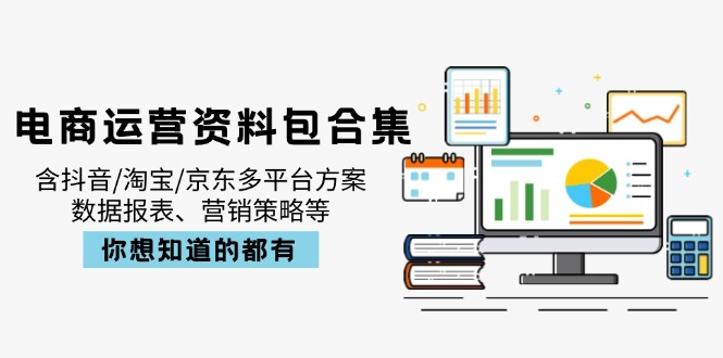 电商运营资料包合集，含抖音/淘宝/京东多平台方案，数据报表、营销策略等-网创源码