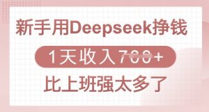 新手用Deepseek挣钱,1天收入多张,比上班强太多了-网创源码