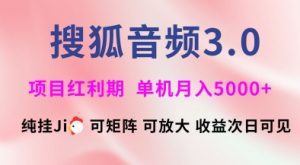 搜狐音频挂ji3.0.可矩阵可放大，独家技术，稳定月入5000+【揭秘】-网创源码